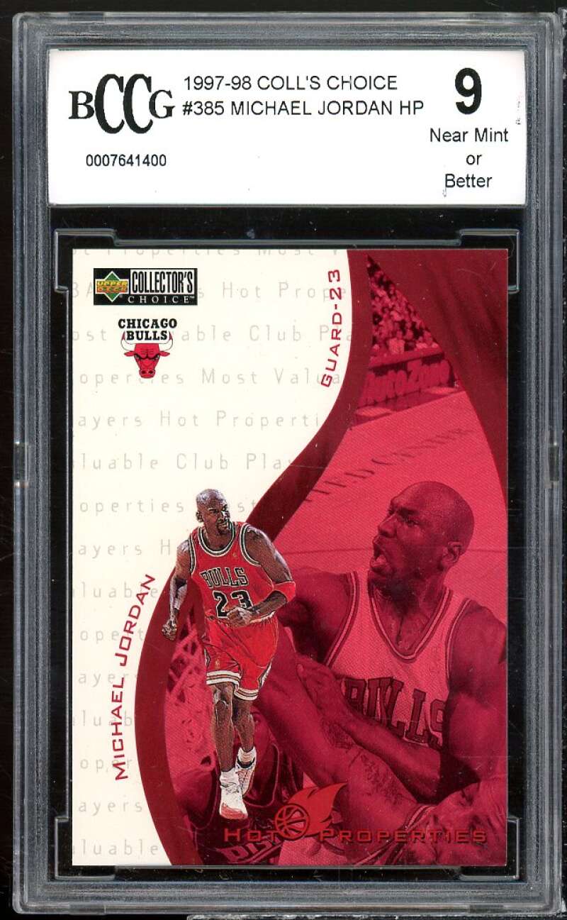 Michael Jordan Card 1997-98 Collector's Choice #385 BCCG 9 Near Mint+ Image 1