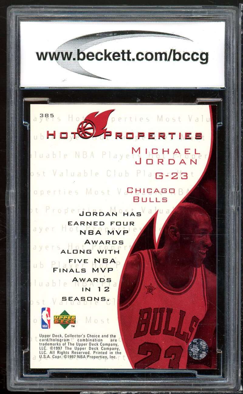 Michael Jordan Card 1997-98 Collector's Choice #385 BCCG 9 Near Mint+ Image 2