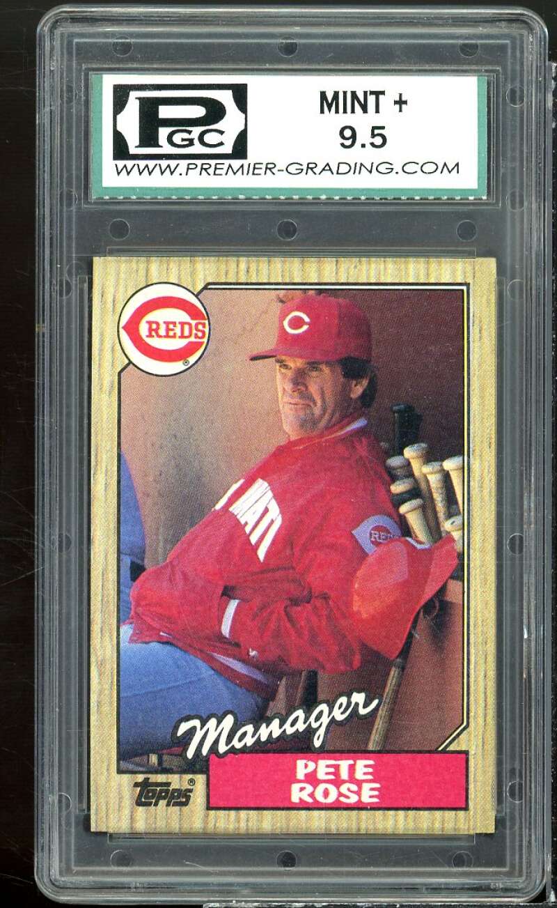 Pete Rose Card 1987 Topps #393 PGC 9.5 MINT+ Image 1