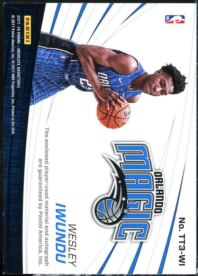 Wesley Iwundu 2017 Absolute Memorabilia Tools of the Trade Three Swatch AU #28  Image 2