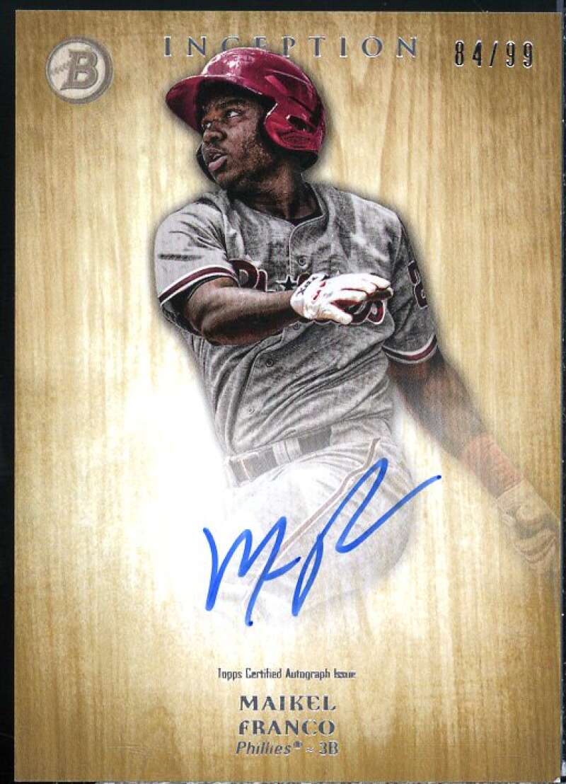 Maikel Franco Card 2014 Bowman Inception Prospect Autographs Gold #PAMF  Image 1