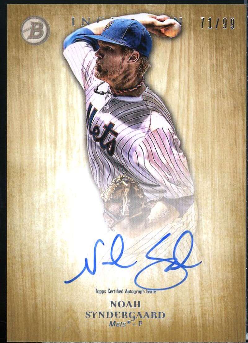 Noah Syndergaard Card 2014 Bowman Inception Prospect Autographs Gold #PANS  Image 1