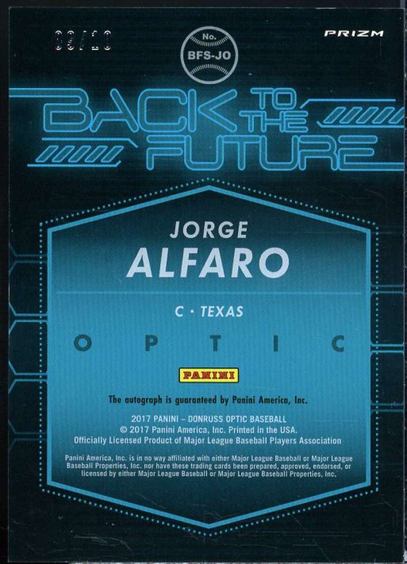 Jorge Alfaro Card 2017 Donruss Optic Back to the Future Signatures Gold #10  Image 2