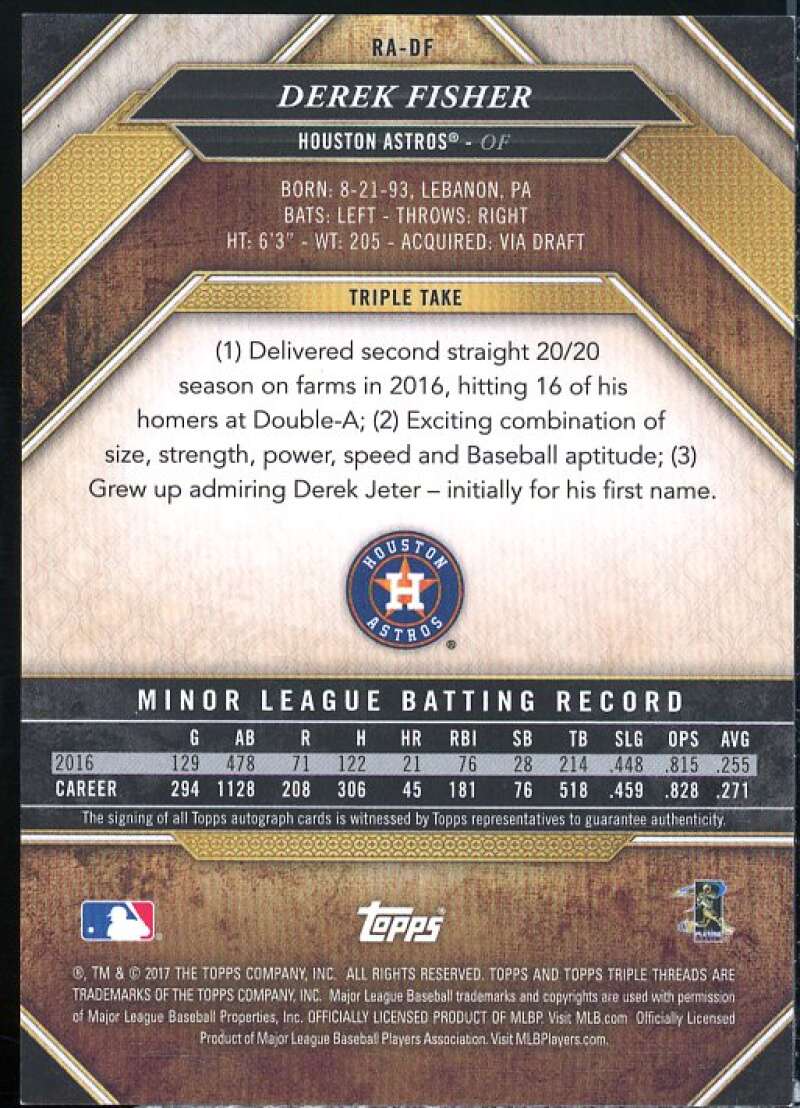 Derek Fisher Card 2017 Topps Triple Threads Rookie Autographs #RADF  Image 2
