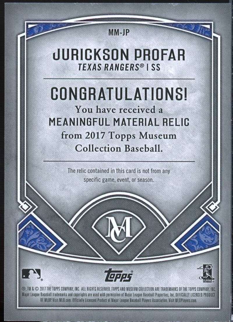 Jurickson Profar 2017 Museum Collection Meaningful Materials Relics Copper #MMJP  Image 2