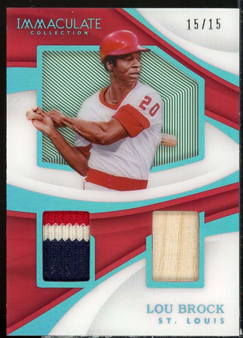 Lou Brock Card 2017 Immaculate Collection Shadowbox Materials #43  Image 1