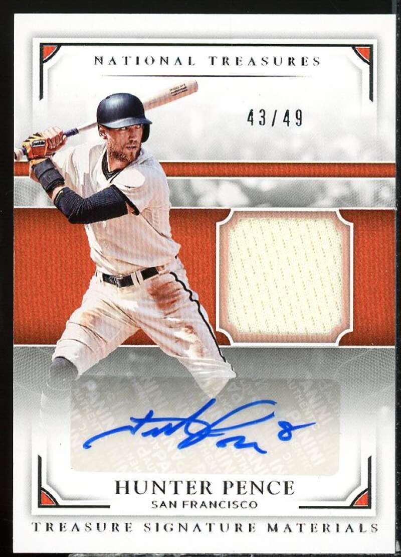 Hunter Pence 2017 Panini National Treasures Treasure Signature Materials #66  Image 1