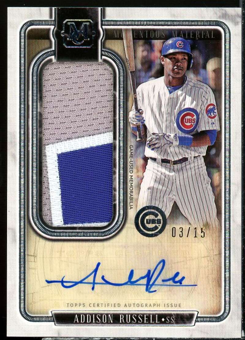 Addison Russell 2018 Museum Momentous Material Jumbo Patch Autographs #JPAARU  Image 1