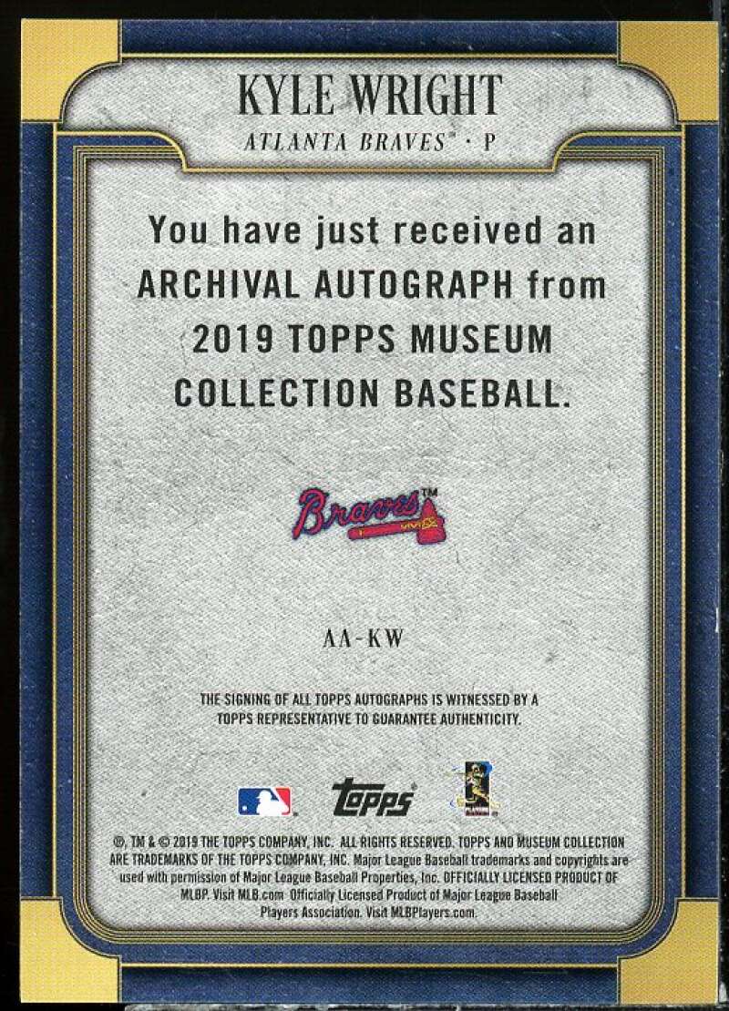 Kyle Wright Card 2019 Topps Museum Collection Archival Autographs #AAKW  Image 2
