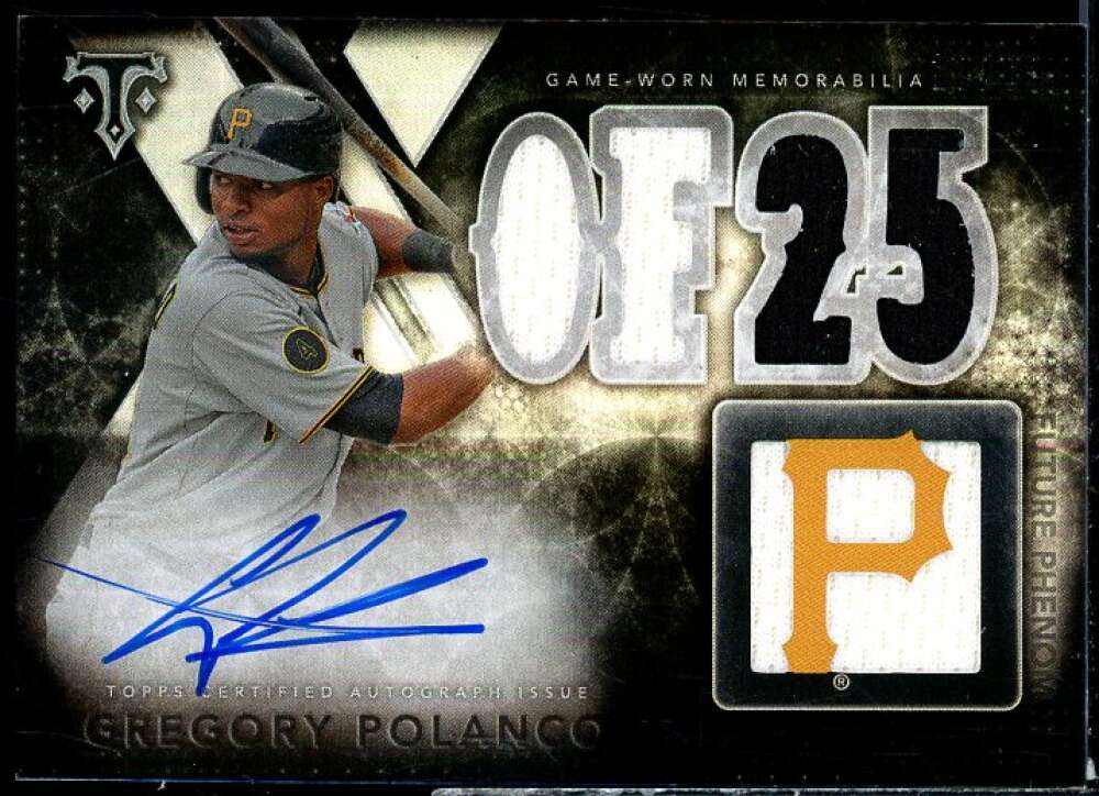 Gregory Polanco JSY AU Card 2015 Topps Triple Threads Black #163  Image 1