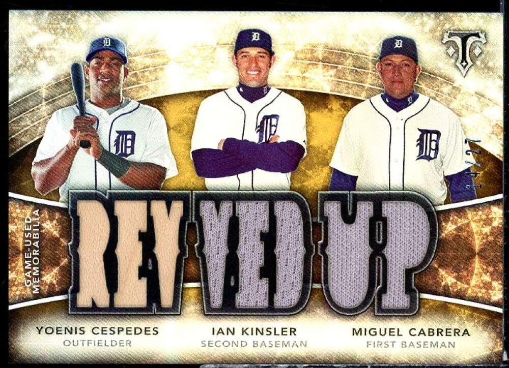Kinsler/Miguel Cabrera/Cespedes 2015 Triple Threads Relic Combos Sepia #TTRCCKC  Image 1