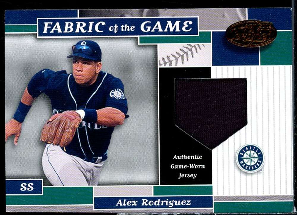 Alex Rodriguez M's Card 2002 Leaf Certified Fabric of the Game #37BA  Image 1