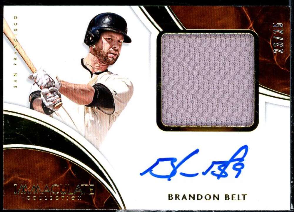 Brandon Belt 2016 Immaculate Collection Immaculate Jumbo Material Autographs #4  Image 1