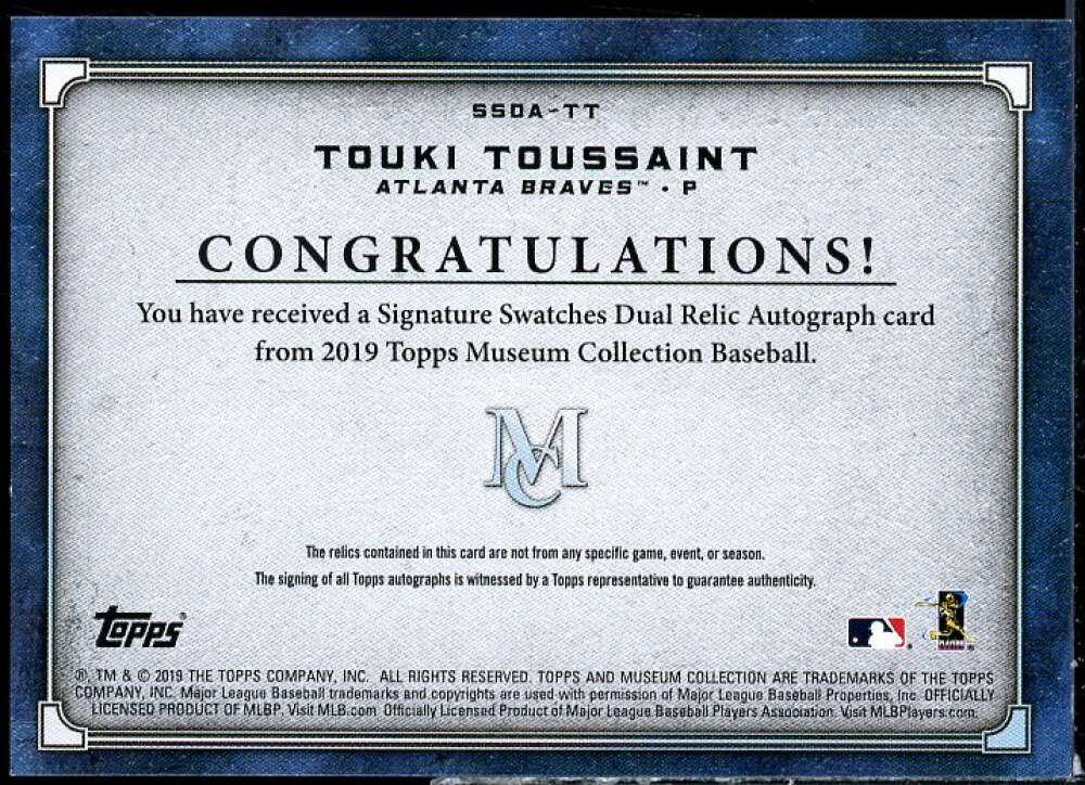 Touki Toussaint 2019 Museum Collection Signature Swatches Dual Relic AU #SSDATT  Image 2
