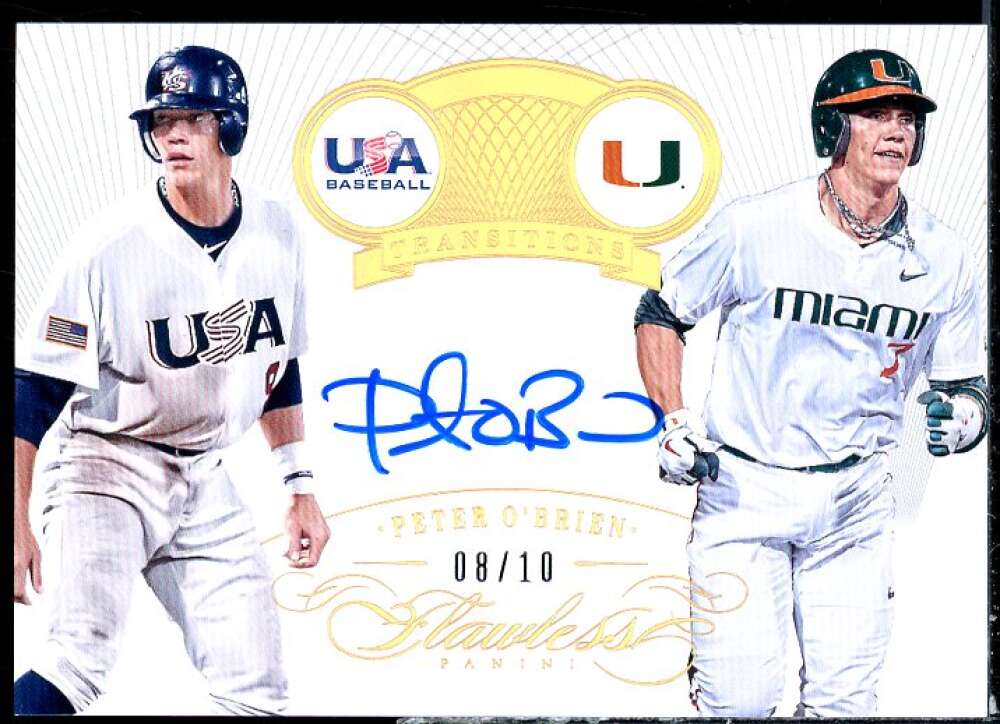 Peter O'Brien Card 2016 Panini Flawless Transitions Signatures Gold #TPO  Image 1