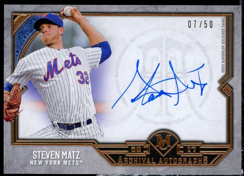 Steven Matz Card 2017 Topps Museum Collection Archival Autographs Copper #AASMZ  Image 1
