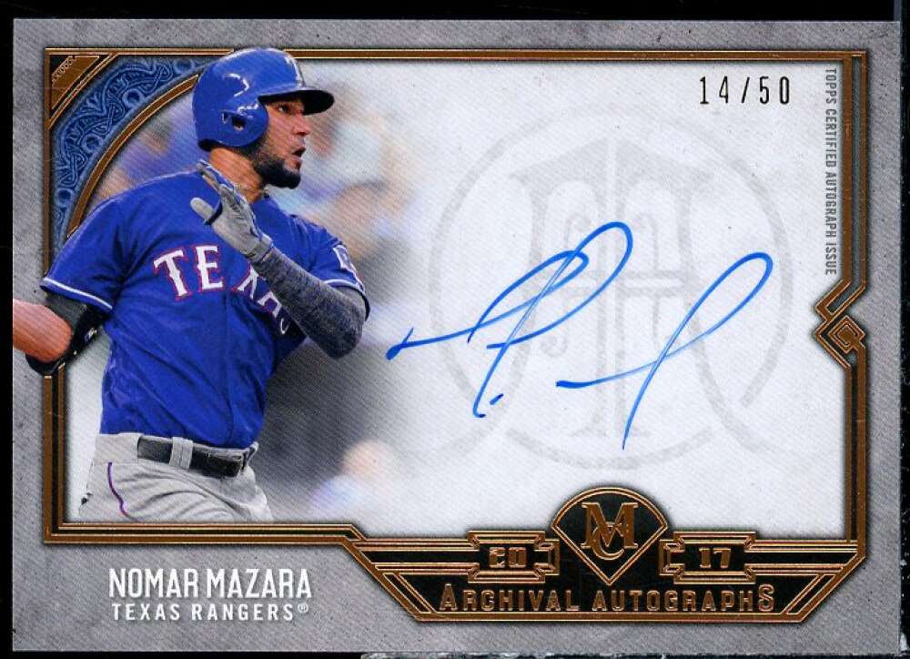 Nomar Mazara Card 2017 Topps Museum Collection Archival Autographs Copper #AANM  Image 1