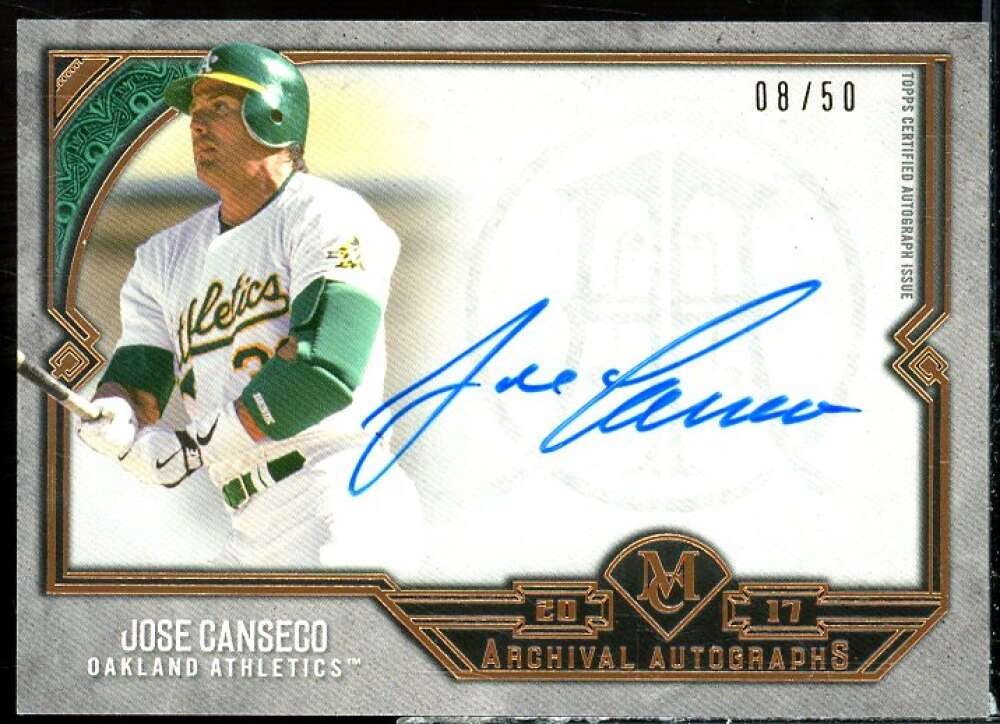 Jose Canseco 2017 Topps Museum Collection Archival Autographs Copper #AAJCA  Image 1