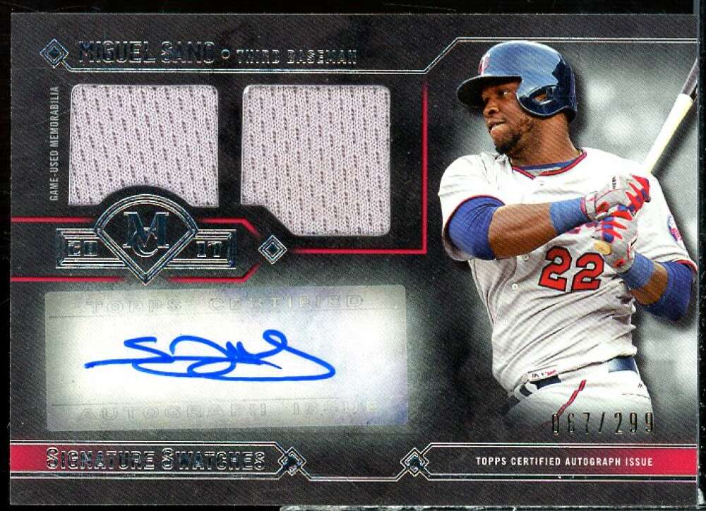 Miguel Sano 2017 Topps Museum Collection Signature Swatche Dual Relic AU #DRAMS  Image 1