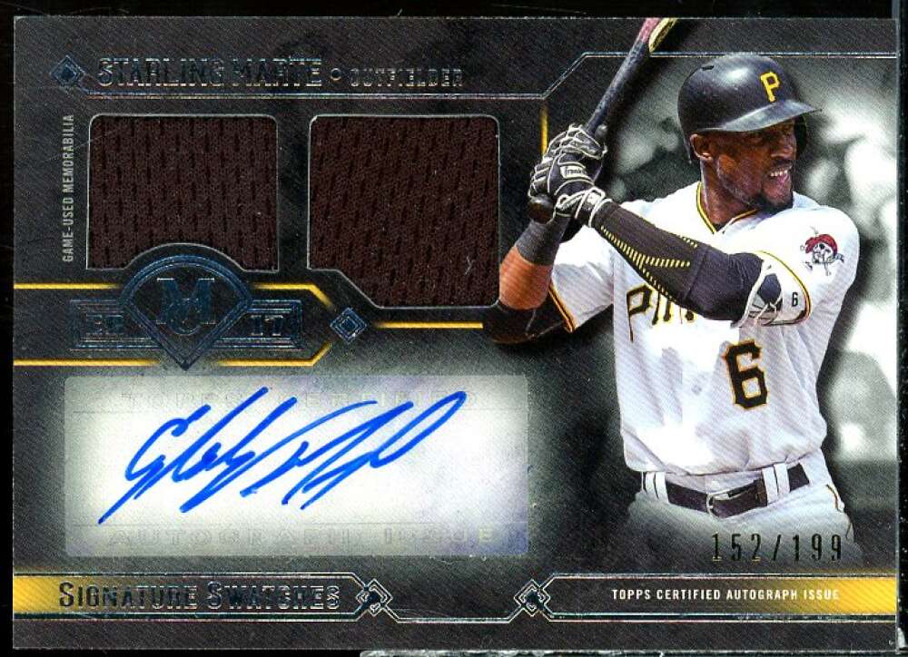Starling Marte 2017 Museum Collection Signature Swatches Dual Relic AU #DRASMR  Image 1
