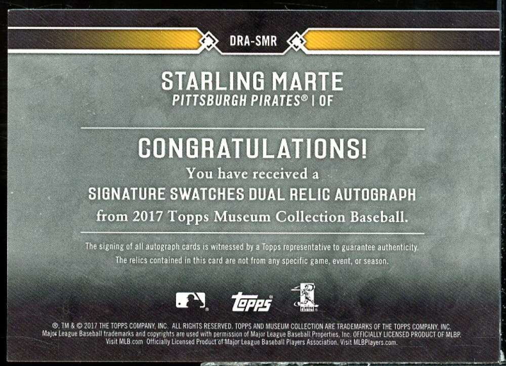 Starling Marte 2017 Museum Collection Signature Swatches Dual Relic AU #DRASMR  Image 2