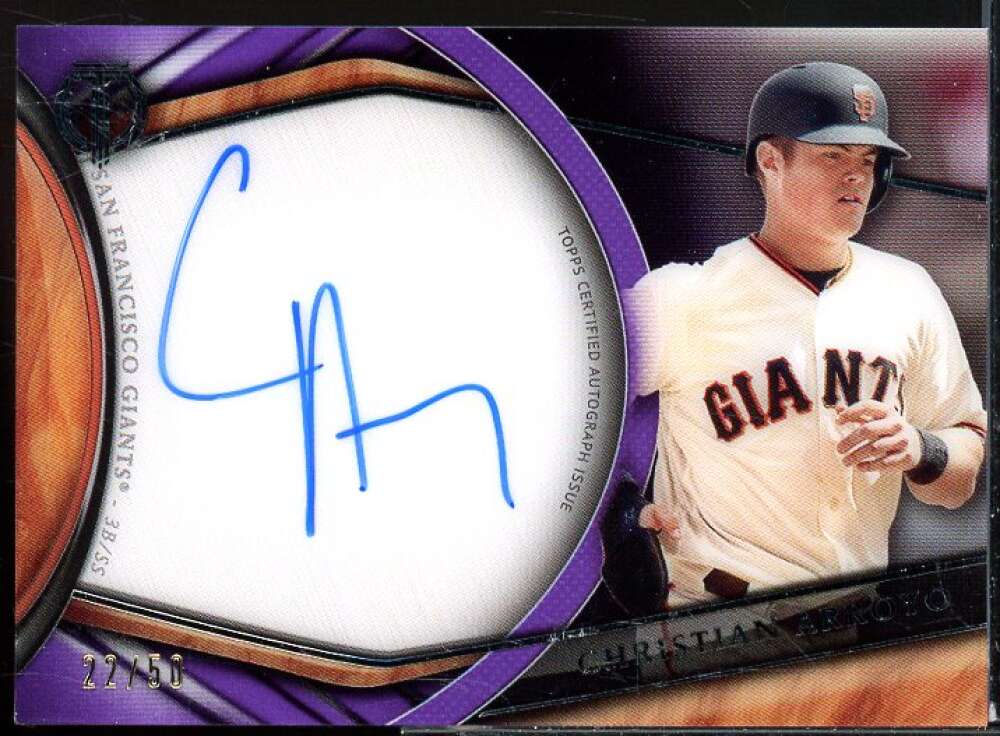 Christian Arroyo Card 2018 Topps Tribute Autographs Purple #TACA  Image 1