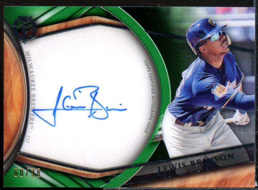 Lewis Brinson Card 2018 Topps Tribute Autographs Green #TALB  Image 1