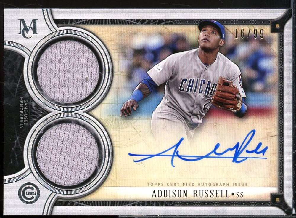Addison Russell 2018 Museum Collection Signature Swatches Dual Relic AU #DRAAR  Image 1