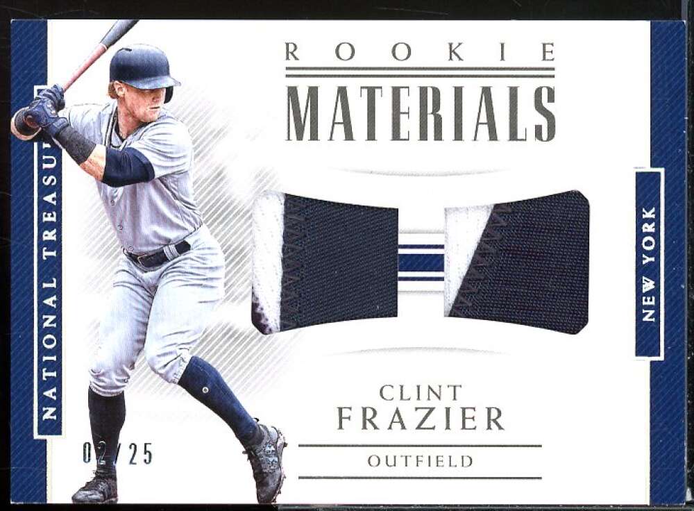Clint Frazier 2018 Panini National Treasure Rookie Dual Material Holo Silver #5  Image 1