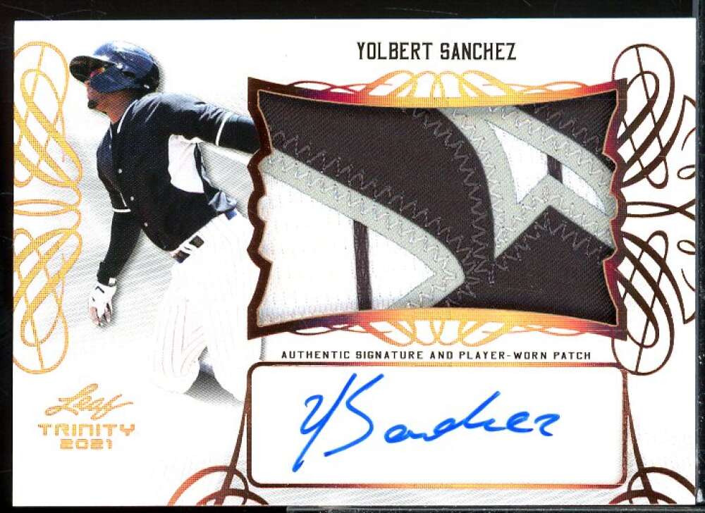 Yolbert Sanchez Card 2021 Leaf Trinity Patch Autographs #PAYS1  Image 1