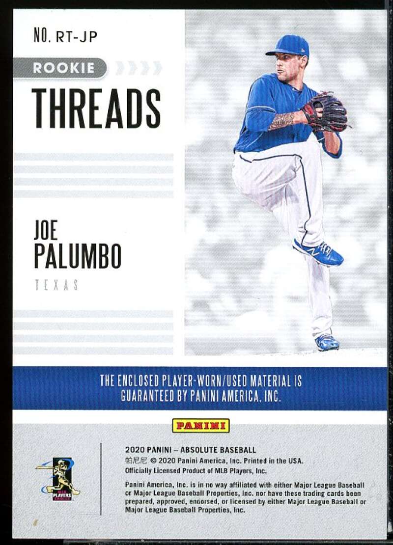 Joe Palumbo Card 2020 Absolute Rookie Threads Spectrum Red #14  Image 2