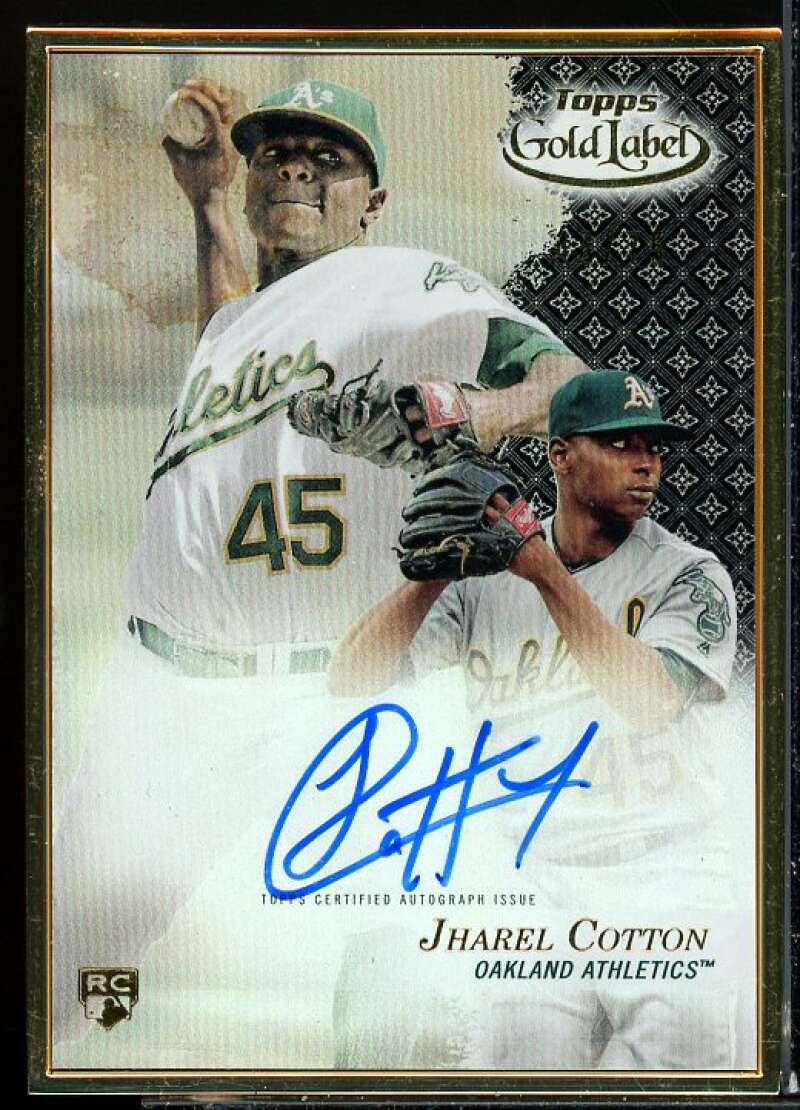Jharel Cotton Card 2017 Topps Gold Label Framed Autographs Black #FAJCO  Image 1