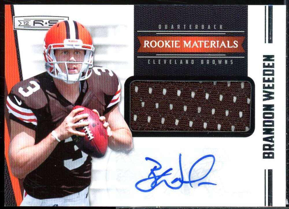 Brandon Weeden JSY AU Rookie Card 2012 Rookies Stars #223  Image 1
