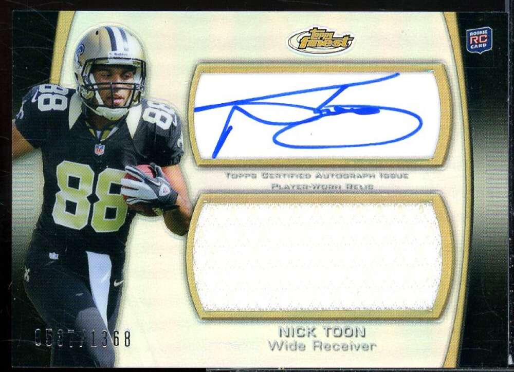 Nick Toon Card 2012 Finest Jumbo Jersey Autographs Refractors #AJRNT  Image 1