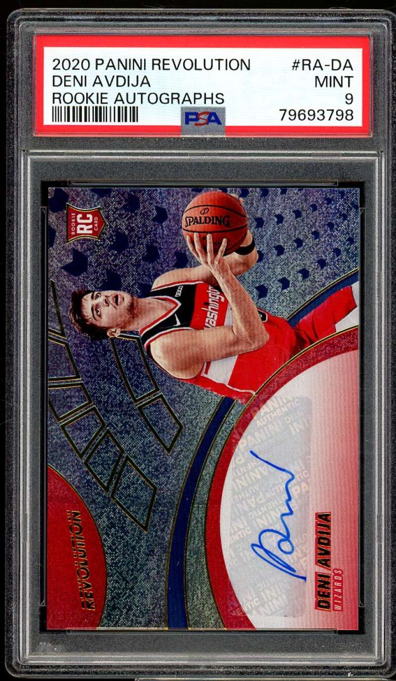 Deni Avdija Rookie Card 2020-21 Panini Revolution Rookie Autographs #RA-DA PSA 9 Image 1