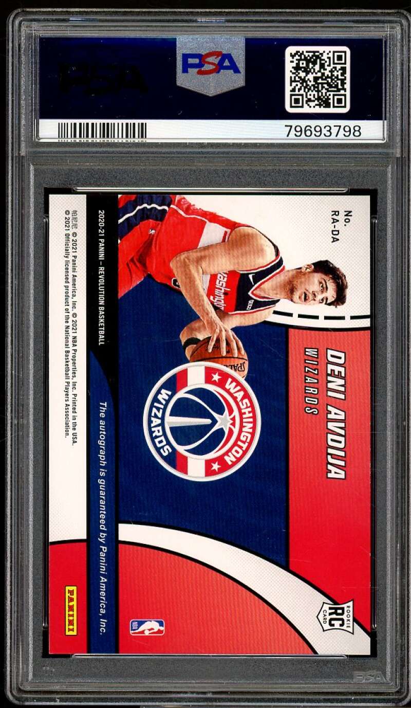 Deni Avdija Rookie Card 2020-21 Panini Revolution Rookie Autographs #RA-DA PSA 9 Image 2