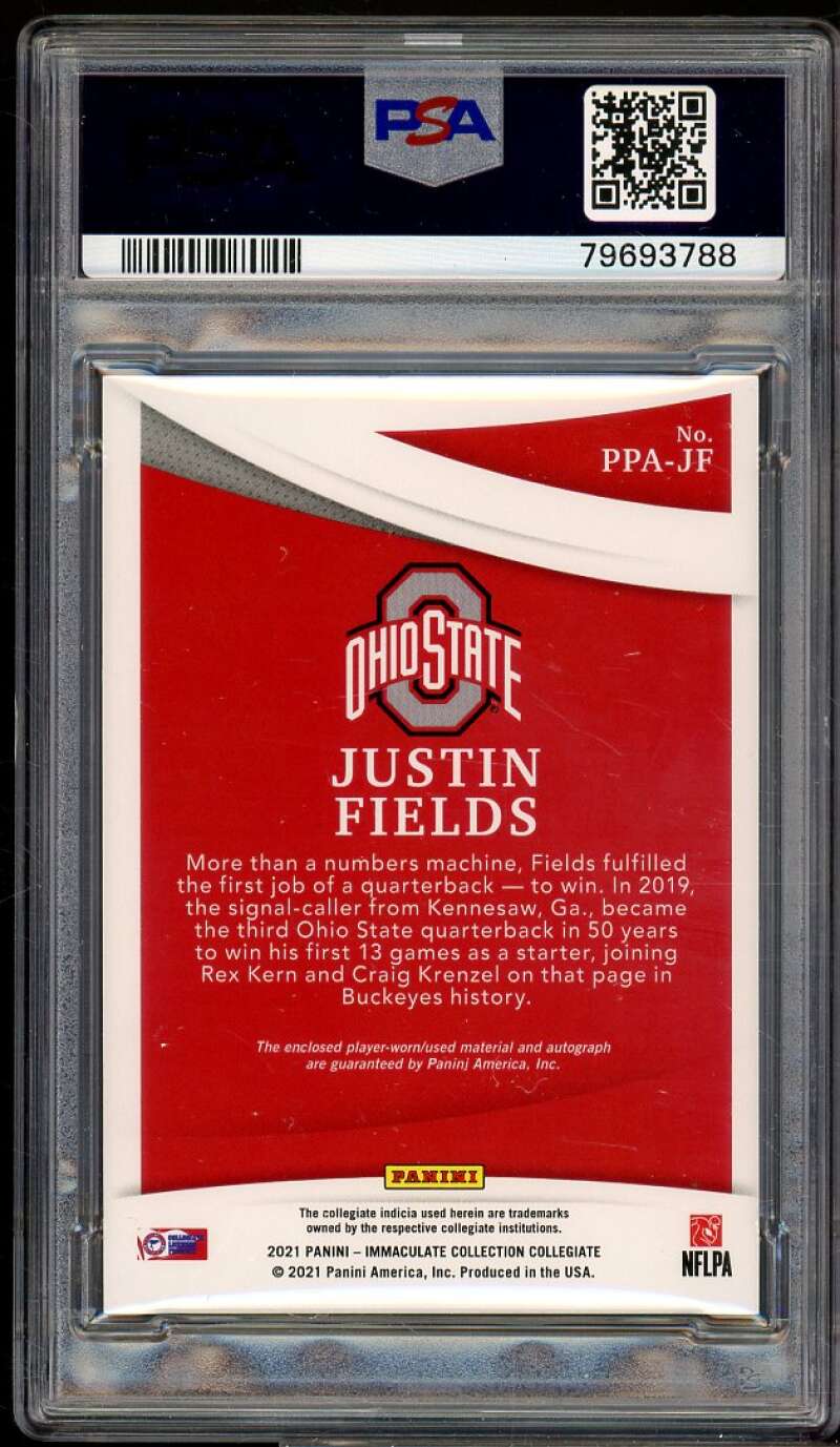 Justin Fields Rookie Card 2021 Immaculate Premium Auto Ruby #PAJF PSA 8.5 Image 2