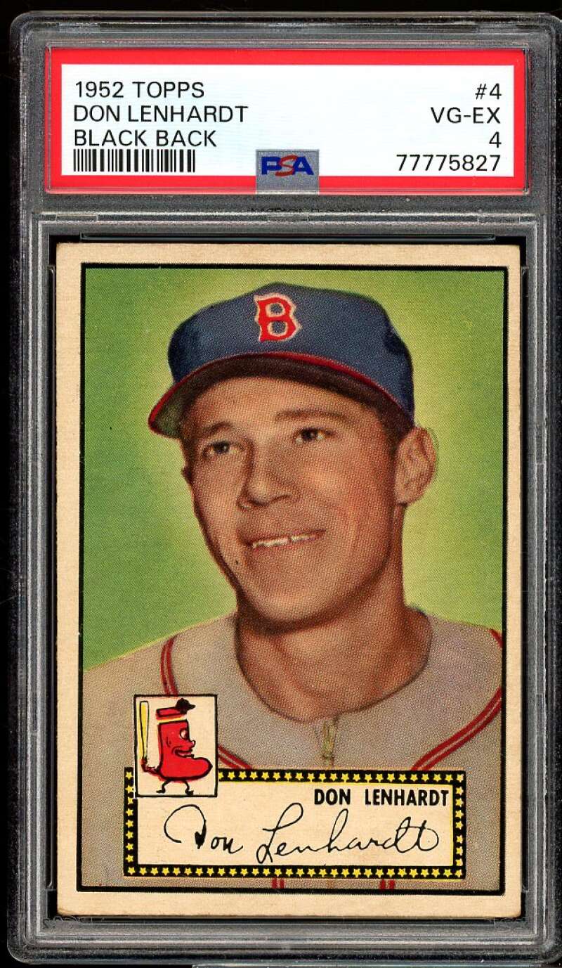 Don Lenhardt Card 1952 Topps Black Back #4 PSA 4 Image 1