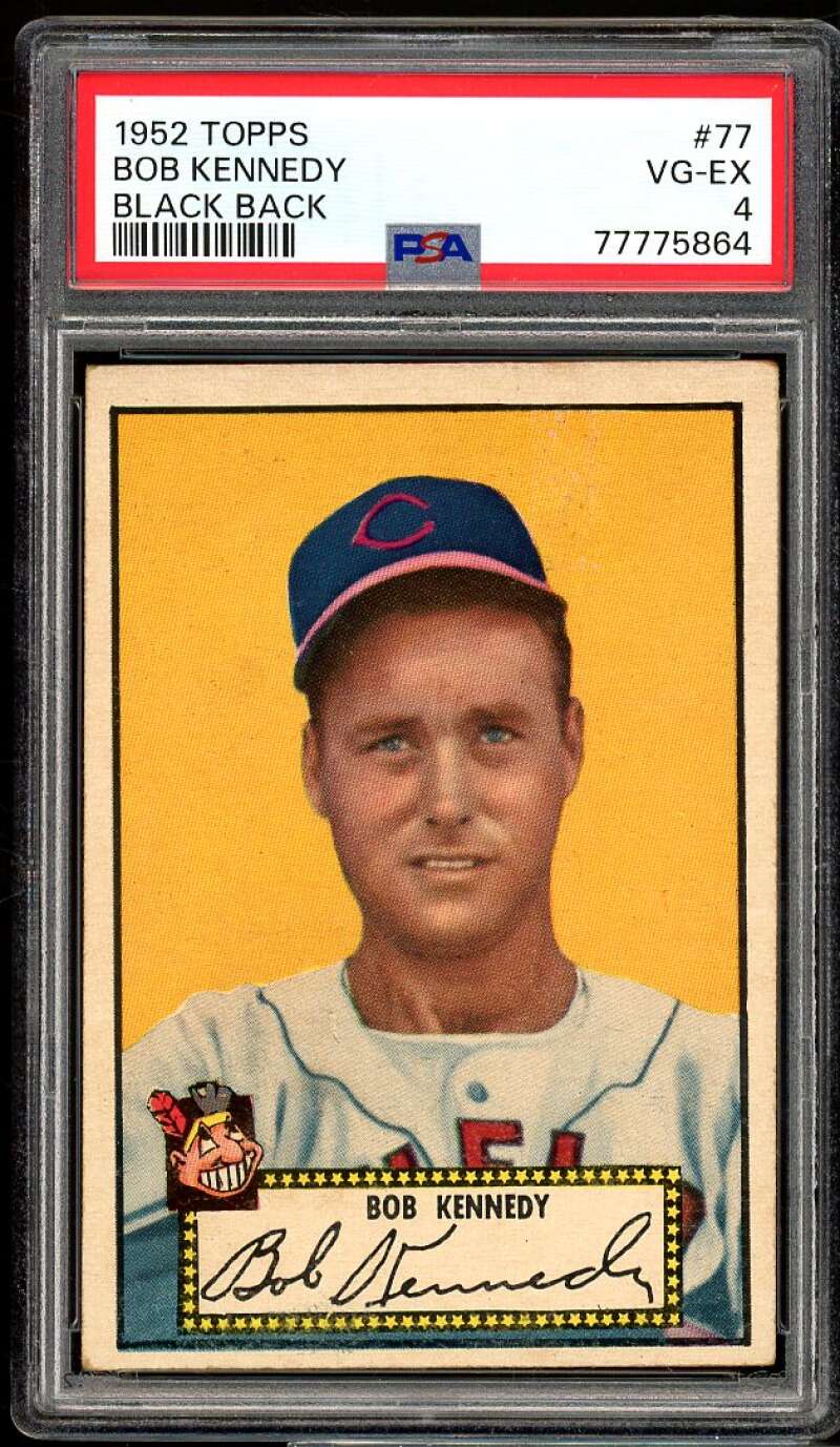 Bob Kennedy Card 1952 Topps Black Back #77 PSA 4 Image 1