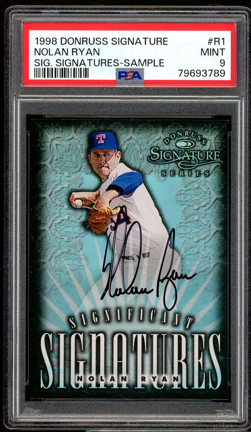 Nolan Ryan 1998 Donruss Signature Significant Signatures Sample (pop 2) #1 PSA 9 Image 1