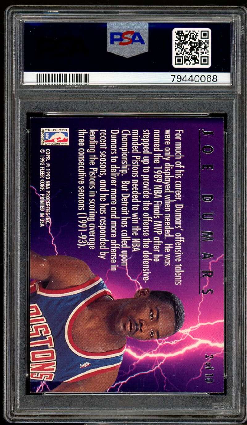 Joe Dumars Card 1993-94 Ultra Scoring Kings #2 PSA 8 Image 2