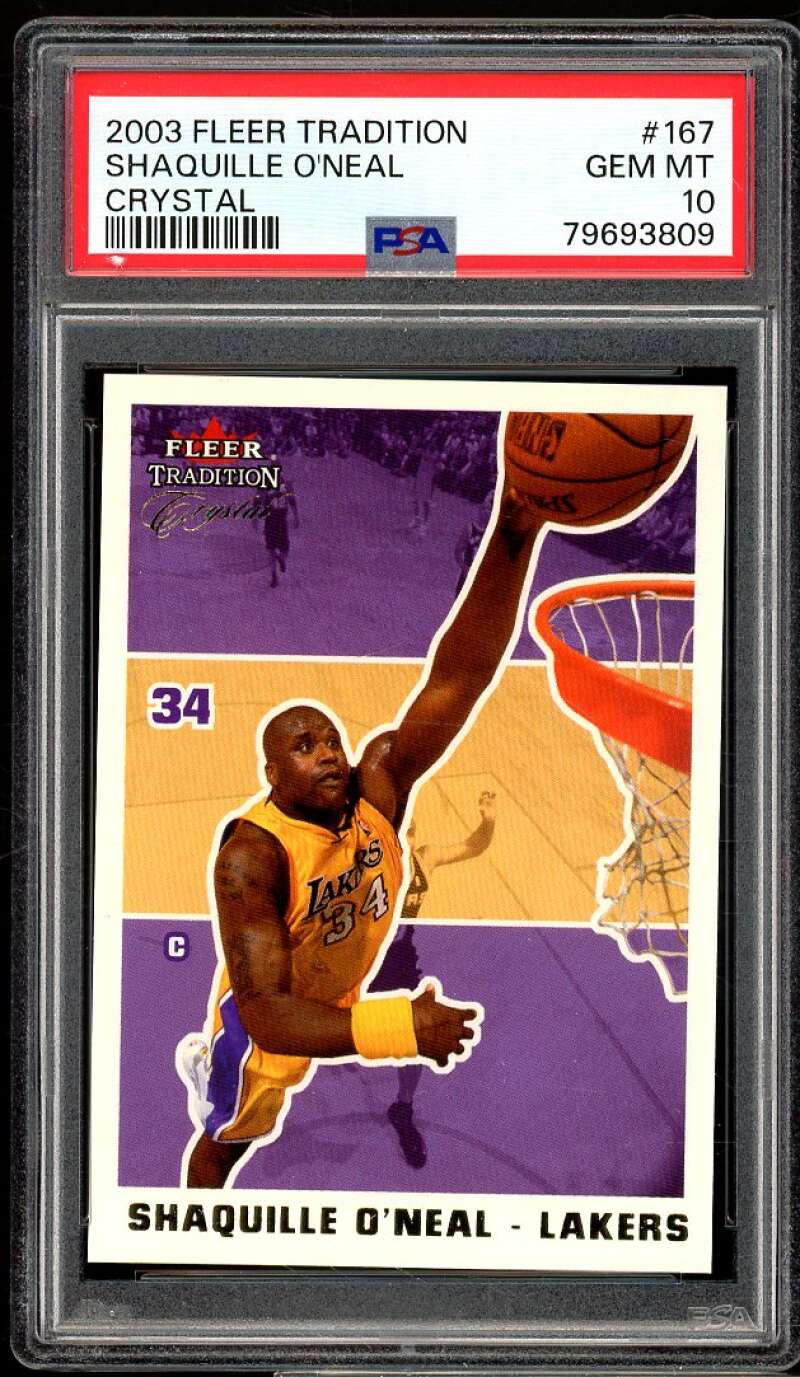 Shaquille O'Neal Card 2003-04 Fleer Tradition Crystal #167 (pop 4) PSA 10 Image 1