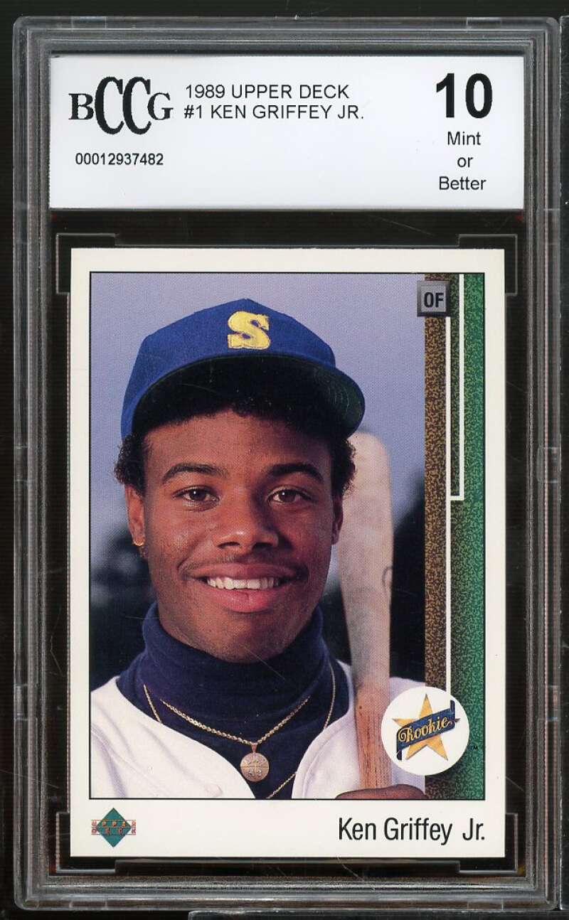 1989 Upper Deck #1 Ken Griffey Jr. Rookie Card BGS BCCG 10 Mint+ Image 1