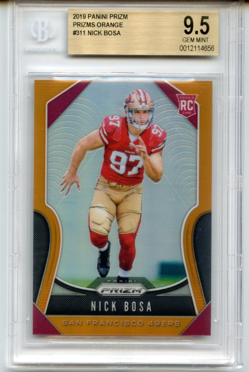 Nick Bosa Rookie Card 2019 Panini Prizm Prizms Orange /249   #311 BGS 9.5 Image 1