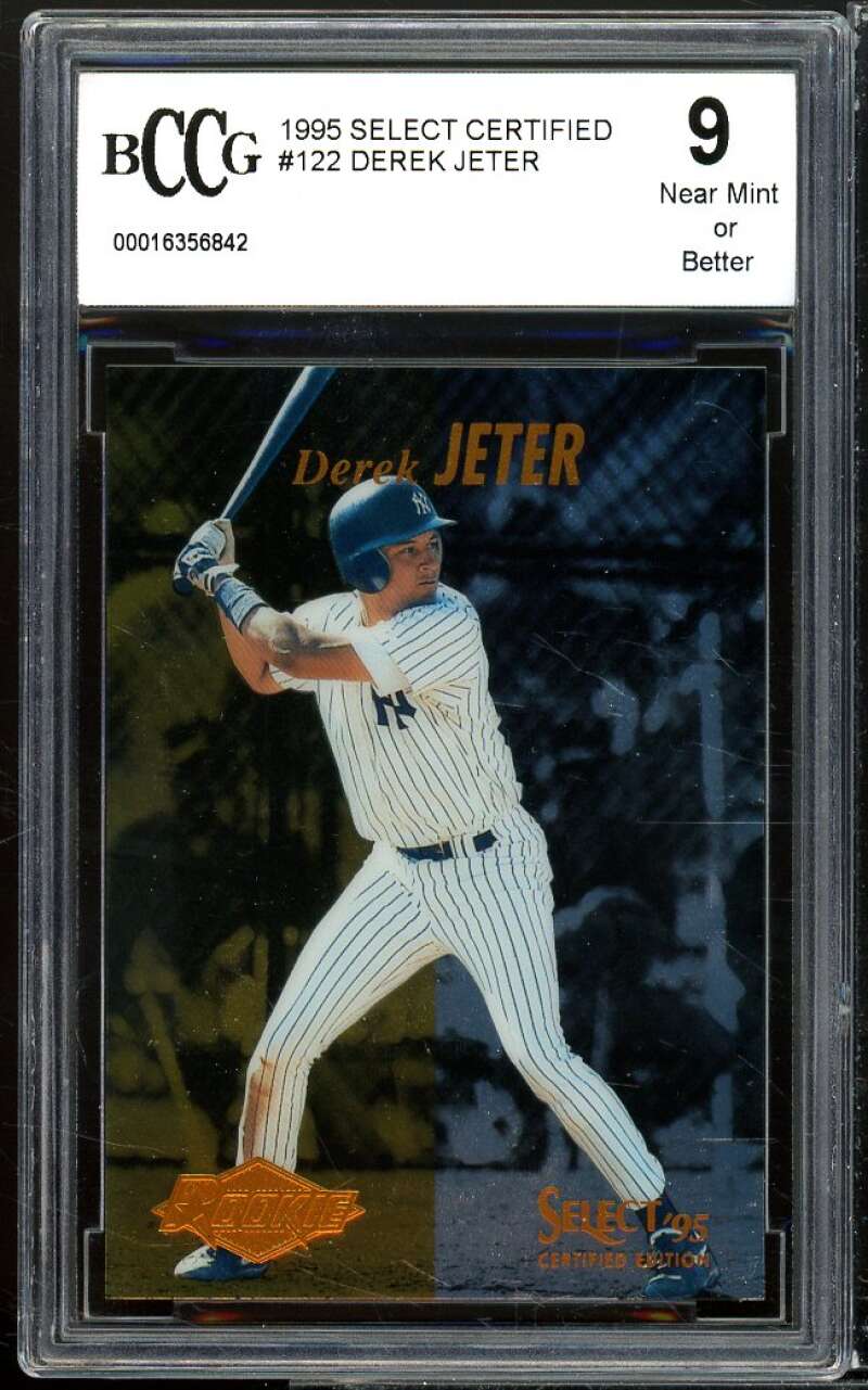 1995 Select Certified #122 Derek Jeter Rookie Card BGS BCCG 9 Near Mint+ Image 1