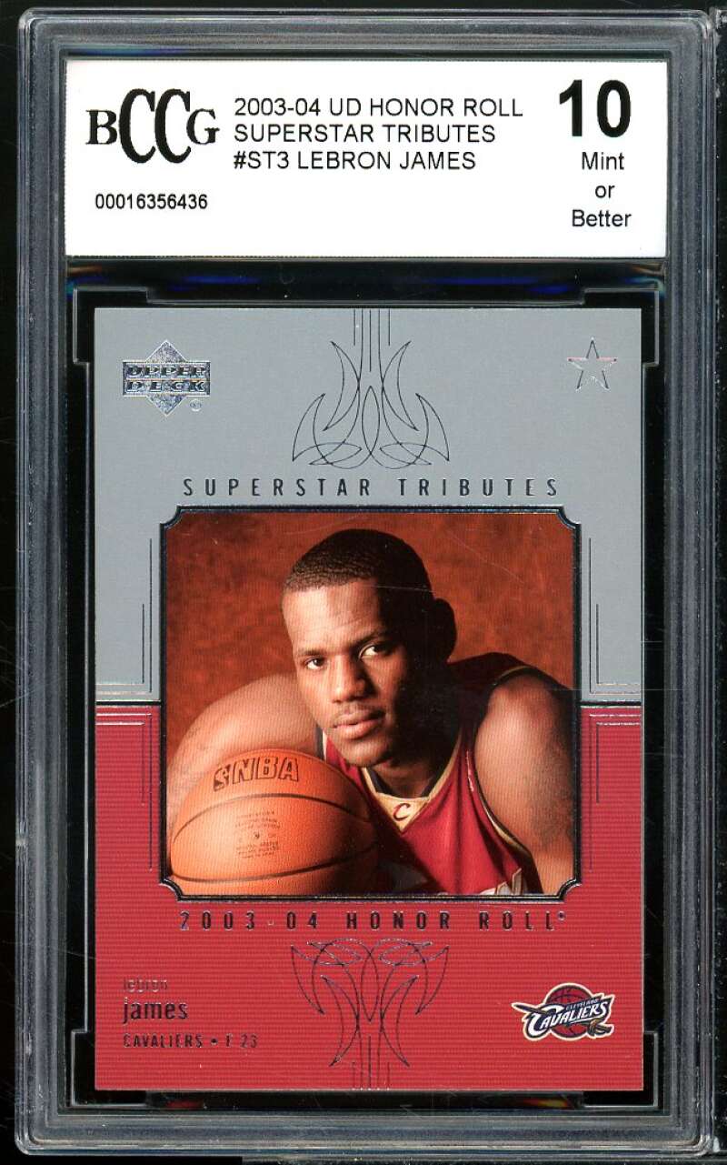 2003-04 UD Honor Roll Superstar Tributes #3 LeBron James Rookie BGS BCCG 10 Mint+ Image 1