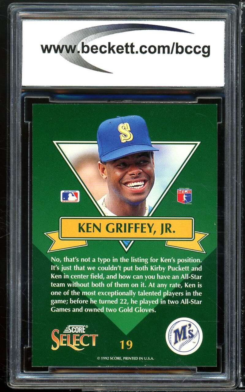 1993 Select Chase Stars #19 Ken Griffey Jr. Card BGS BCCG 10 Mint+ Image 2