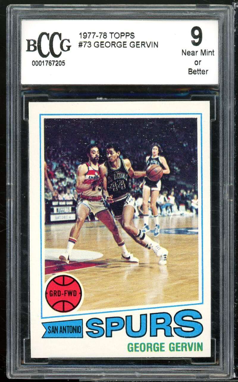 1977-78 Topps #73 George Gervin Card BGS BCCG 9 Near Mint+ Image 1