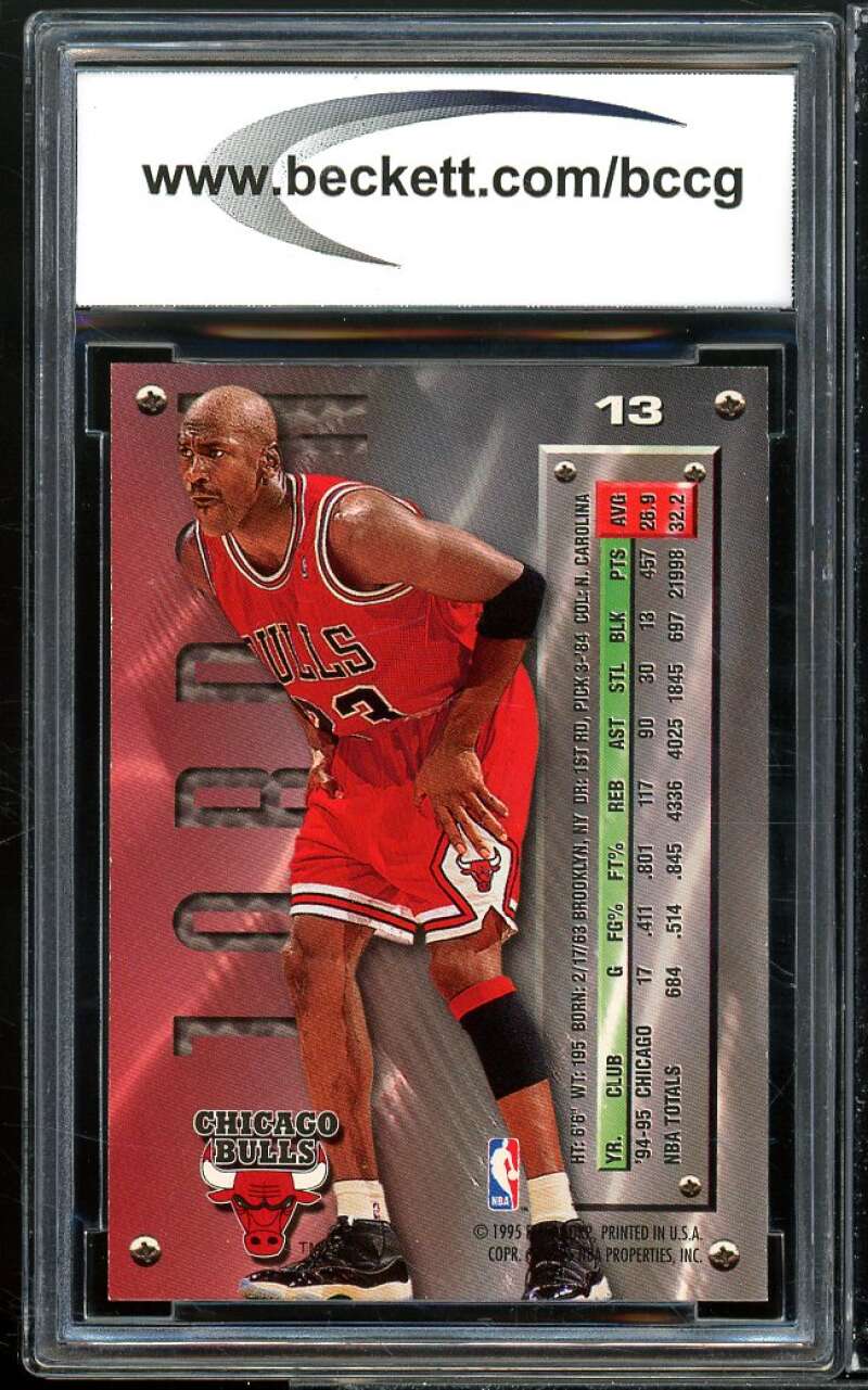 1995-96 Metal #13 Michael Jordan Card BGS BCCG 9 Near Mint+ Image 2