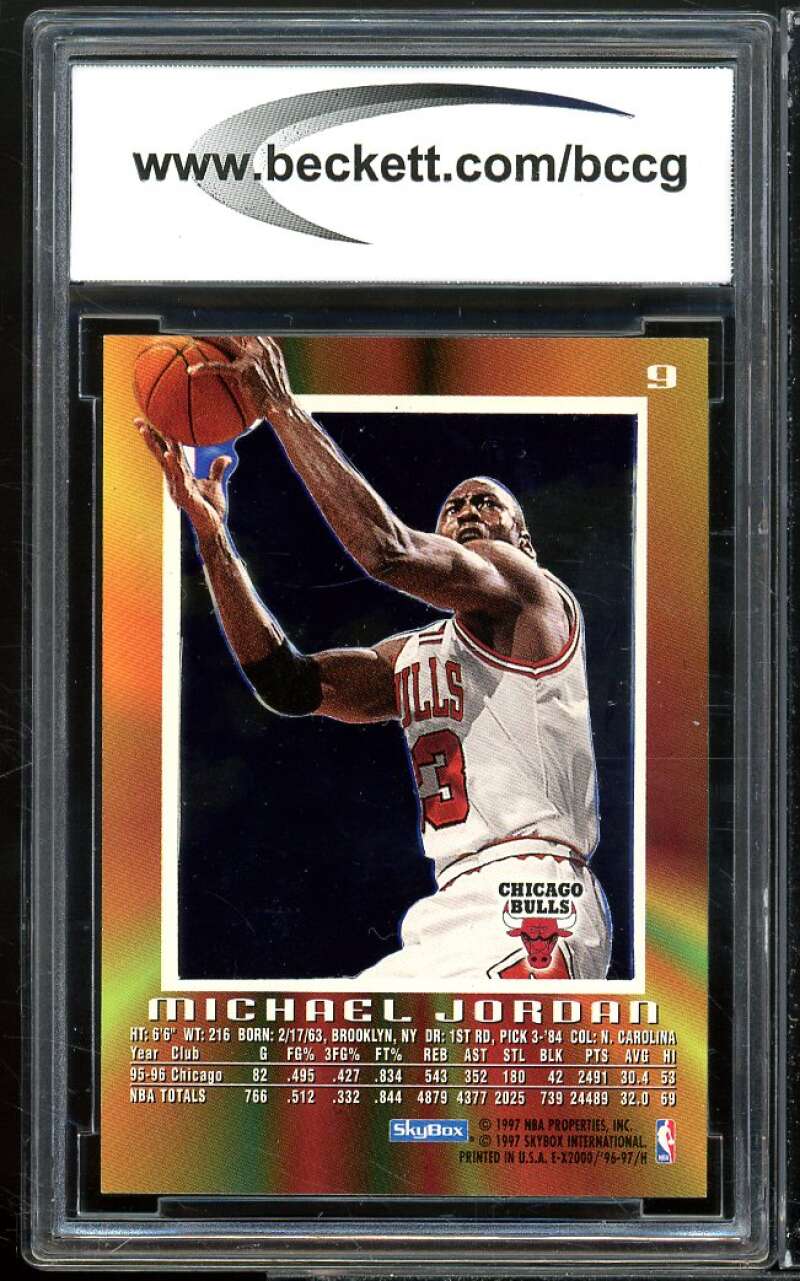 1996-97 E-X2000 Michael Jordan #9 Michael Jordan Card BGS BCCG 10 Mint+ Image 2